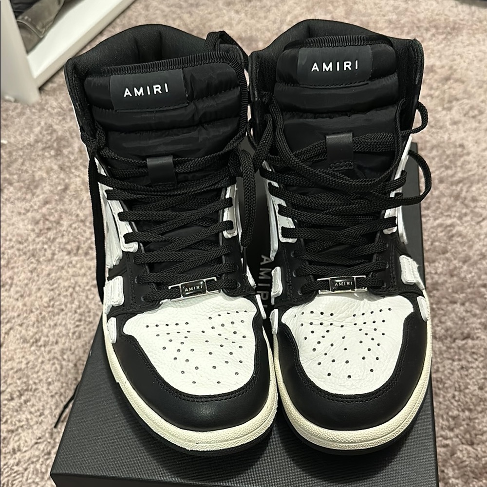Amiri Black and White High-Top Sneakers